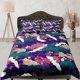 thumbnail image 1 of Púrpura Juego de Funda Nórdica Colcha Japonesa, Dormitorio Ropa de Almohada, Floral Rey, 1 of 4