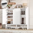 thumbnail image 3 of Homfa 7-Tier Shoe Cabinet with 3 Doors, 47.9” Wide Shoe Rack with 4 Adjustable Shelves, Shoe Organizer Cabinet for Entryway Living Room, White, 3 of 7