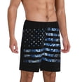 thumbnail image 2 of Sikiie Navy Camouflage American Flag Mens Pajama Shorts, Lightweight Lounge Pant with Pockets Soft Sleep Pj Shorts for Men4X-Large, 2 of 6