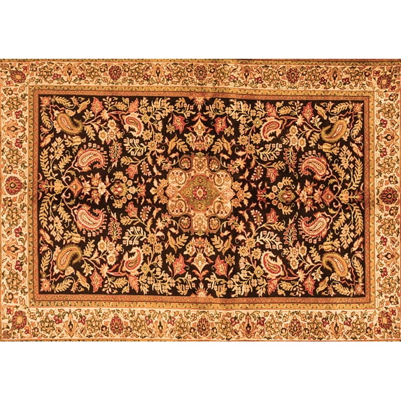 Ahgly Company Indoor Rectangle Animal Orange Traditional Area Rugs, 4' x 6'