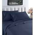 thumbnail image 2 of Oxford Collection 600 Thread Count Deep Pocket Egyptian Quality Cotton Solid Sheet Set (Full, Navy), 2 of 5