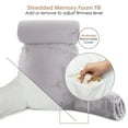 thumbnail image 4 of Nestl Reading Pillow, Extra Large Bed Rest Pillow with Arms – Premium Shredded Memory Foam TV Pillow, Detachable Neck Roll & Lumbar Support Pillow - Light Gray Lavender, 4 of 7