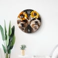 thumbnail image 4 of 12 Inch Wall Clock Battery Operated Silent Clock Decorative for Office, Kitchen, Outdoor, Living Room，Cute Puppy Sunflowers Dog Creative, 4 of 4