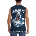 thumbnail image 4 of Xecao Shark Print Men's Tank Top: Sleek Sleeveless Tee for Casual Sports and Beach Occasions-3X-Large, 4 of 7