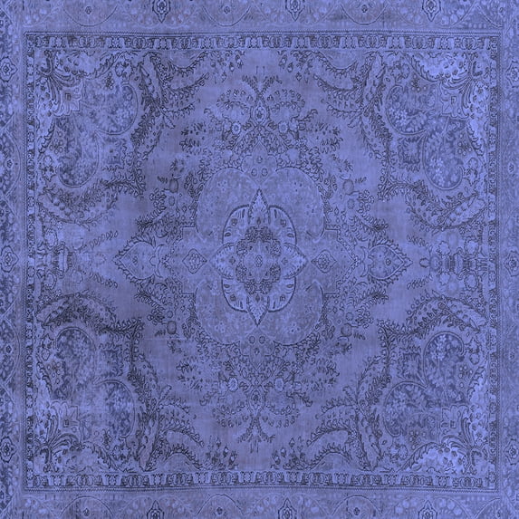 Ahgly Company Indoor Square Abstract Blue Modern Area Rugs, 6' Square