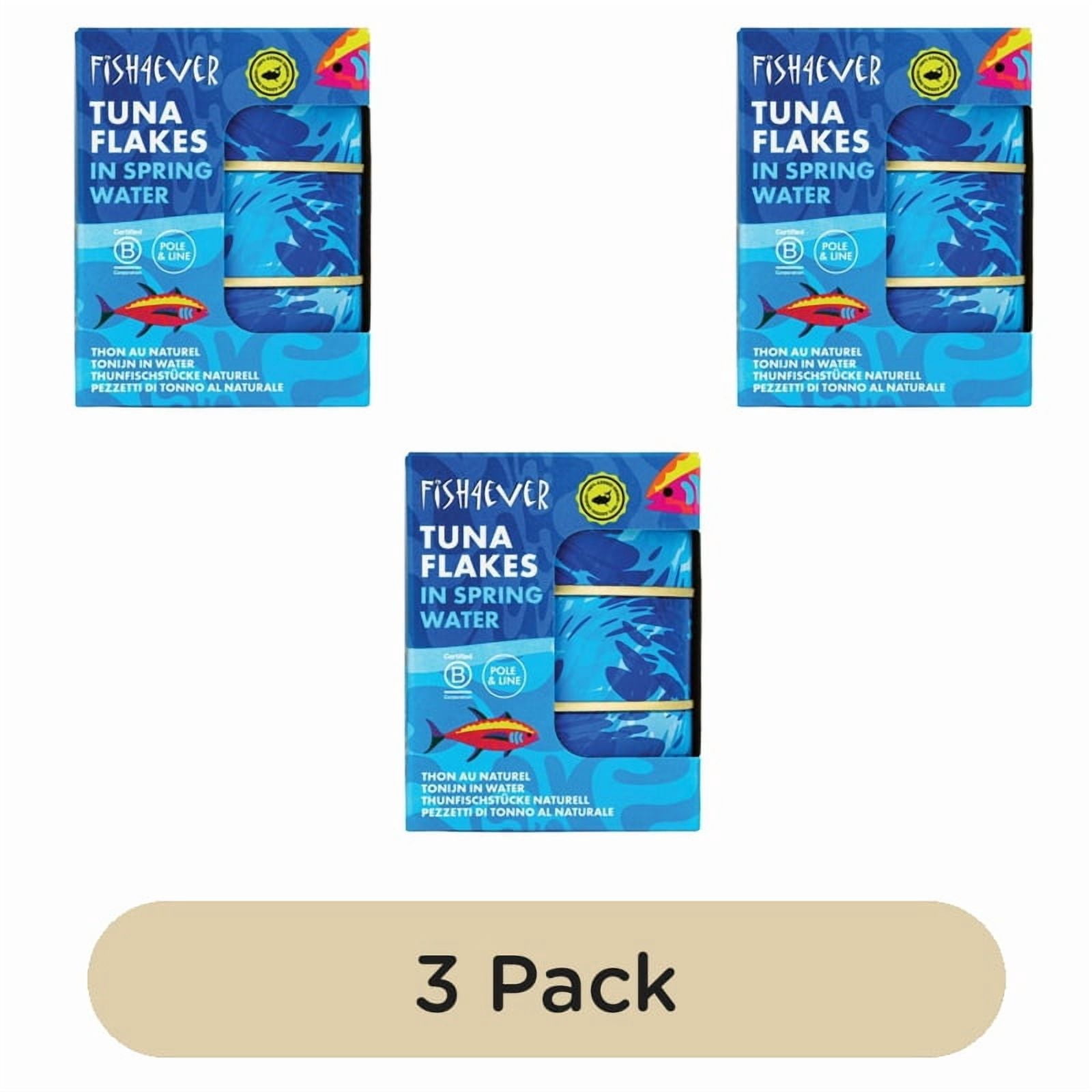 Fish 4 Ever Azores Skipjack Tuna Flakes in Spring Water 3 x 160g, British Import (Pack of 3)