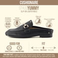 thumbnail image 3 of Cushionaire Yummy Slip On Womens Mules, Business Casual Loafers for Women with Low Heel and Metal Chain Detail, 3 of 17
