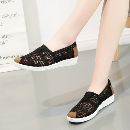 

NECHOLOGY Business Casual Work Shoes for Women Shoes Hollow Comfortable Slip-On Business Casual Shoes for Women Winter Black 8.5