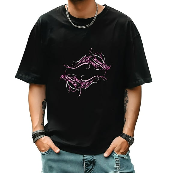 Graphic Tees for Men Summer New Print Casual Tee Fashion Trend Sports Shirt Select