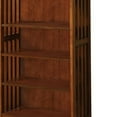thumbnail image 4 of 5 Tier Wooden Media Shelf with Slatted Side Panels Oak Brown - Saltoro Sherpi, 4 of 5