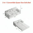 thumbnail image 4 of 63.8" Queen Size Sofa Bed,Folding Sofa & Couch Beds with Side Storage,Multi-Functional Velvet Loveseat Pull Out Bed for Living Room Apartment Office,3-in-1 Convertible Sleeper Sofa Bed,Black, 4 of 7