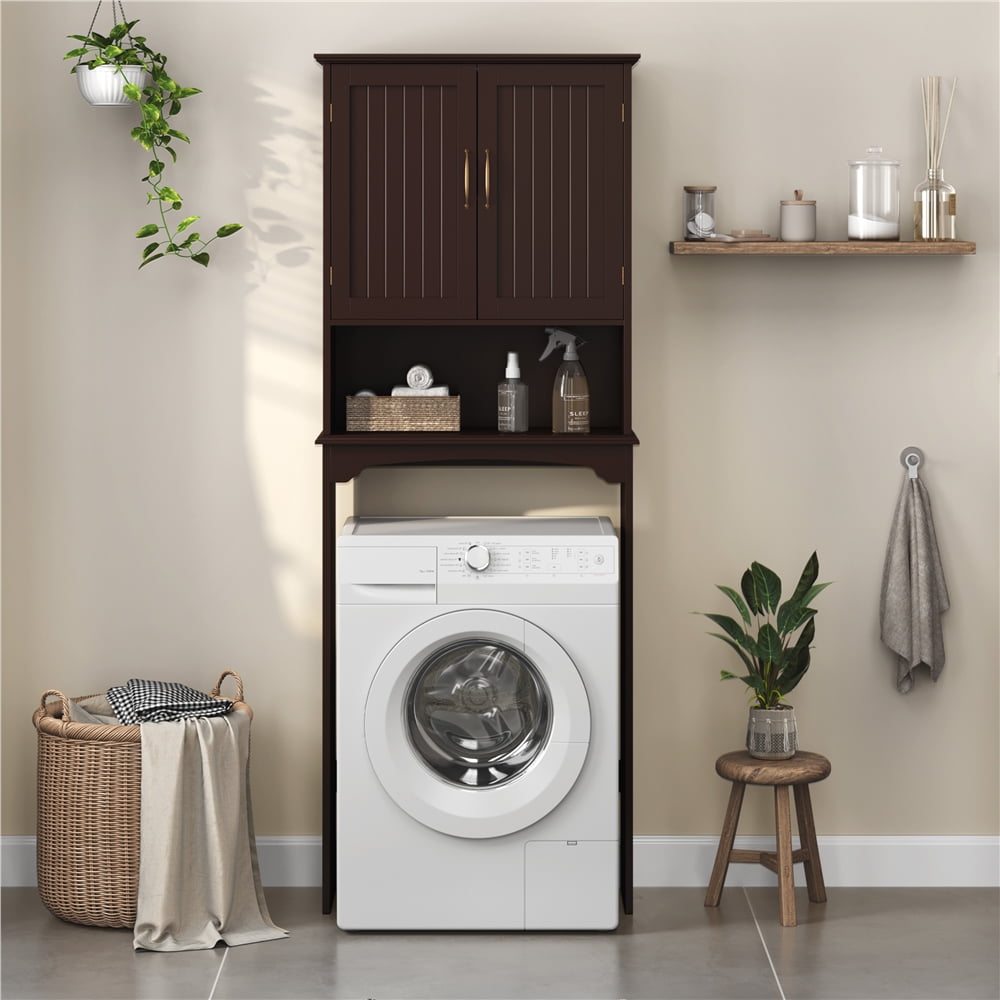 Yaheetech Over The Toilet Cabinet MDF Bathroom Storage Organizer with Adjustable Shelf, Espresso