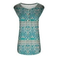 thumbnail image 5 of Summer Saving Usmisi Tank Tops Western Print V-Neck Sleeveless T Shirts for Women Button Down Plus Size Casual Tunic Vest Blouse Green XL Up to 65% off, 5 of 5