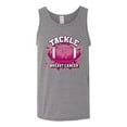 thumbnail image 2 of Wild Bobby Tougher Than Cancer Football Paint Splatters Breast Cancer Awareness Men Tank Top, Heather Grey, X-Large, 2 of 6