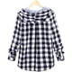 thumbnail image 2 of Chaqueta de punto informal de manga larga a cuadros con capucha y otoño para mujer con bolsillo Xemadio CJWUS-3455, 2 of 2