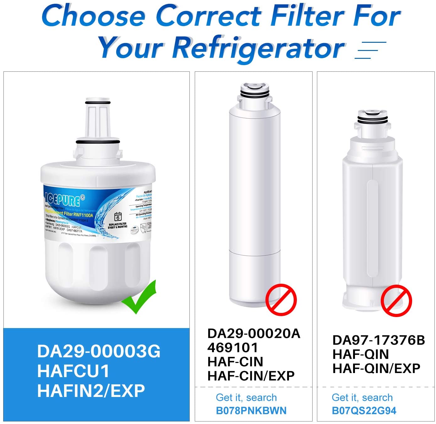 (・ω・pHARUq) ICEPURE DA29-00003G Refrigerator Water Filter Replacement