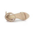 thumbnail image 4 of BLISSFUL STEP Women's Lace Up and Ankle Strap Block Heel Sandals Beige 8, 4 of 8