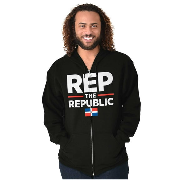 Dominicana Rep the Republic Cool Flag Zip Up Hoodie Men's Women's Brisco Brands S