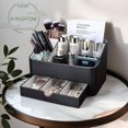 thumbnail image 4 of Organizador de maquillaje KINGFOM Leather con cajón para tocador negro, 4 of 9