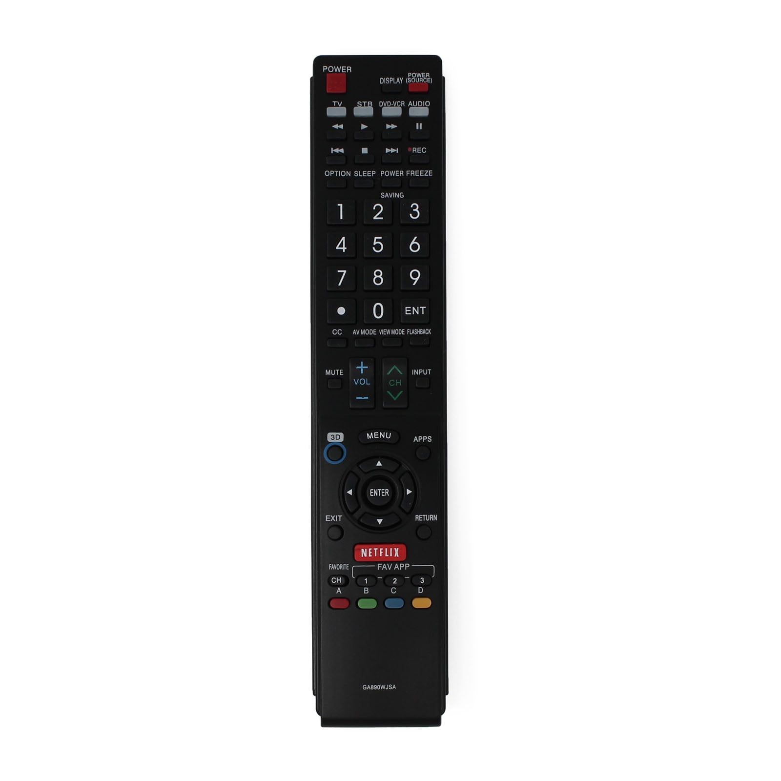 Replacement Sharp GA890WJSA TV Remote Control for Sharp AV21FMG3B