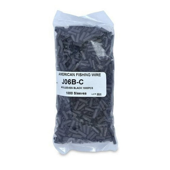 American Fishing Wire Single Barrel Crimp Sleeves, Black Color, Size 8, 0.116 -Inch Inside Diameter, 100-Pieces