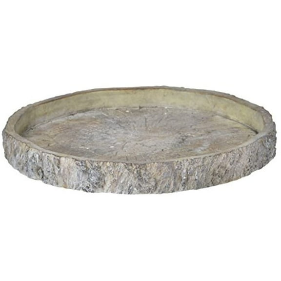 A&B Home 13" Faux Wood Round Plate-Color:Natural,Style:Naturalistic