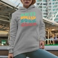 thumbnail image 2 of Anti Social Book Club, Introvert Book Readers or Lovers' Group Name, Groovy Retro Wavy Text Merch Gift, Heather Grey Hooded Sweatshirt or Hoodie, Small, 2 of 5