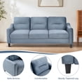 thumbnail image 3 of Nmkwnr 3 Seater Loveseat Sofa with Wood Frame, Velvet Sofa Couch for Living Room Bedroom Office, Gray, 3 of 8