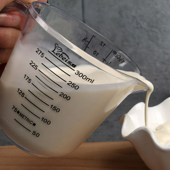Clear Plastic Measuring Cup | Food Grade Milk Water Baking Measuring Cup with Handle | Scale Markings | Kitchen Tool | Small Size | Single Piece | Visual Desktop Decor Gift