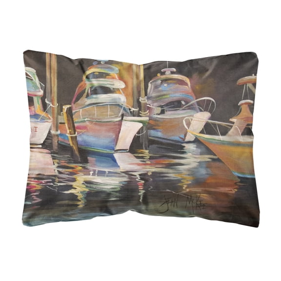 Carolines Treasures JMK1076PW1216 Sea Chase Deep Sea Fishing Boats Canvas Fabric Decorative Pillow  12H x16W multicolor