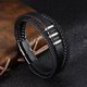 thumbnail image 3 of Pulsera de cuero negro para hombre - Regalo Hombre 19cm, 3 of 5