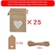 thumbnail image 3 of Juego de 25 bolsas de lino con forma de corazón para regalo de boda, embalaje para guardar joyas, 3 of 3