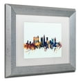 thumbnail image 3 of Trademark Fine Art "Atlanta Georgia Skyline Blue" Canvas Art by Michael Tompsett, White Matte, Silver Frame, 3 of 4