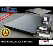 NEW 60" x 60" (5' x 5') Heavy Duty Floor Scale with Ramp & Printer 1000 x .2 lb