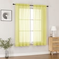 thumbnail image 2 of MKHILL Lemon Yellow Sheer Curtains 63 inch Length 2 Panels Set, Light Filtering Voile Drapes for Living Room Bedroom, Rod Pocket Semi Sheer Window Panels, Each 42" W x 63" L, 2 of 9