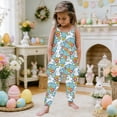 thumbnail image 2 of Aihuaihua Easter Day Outfit for Kid Girls Jumpsuit Romper Spring Summer Outfit with Pockets Easter Toddler Girl Outfit, 2 of 4