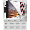 thumbnail image 7 of Outdoor TV Cover 40 to 43 Inch Weatherproof, Geometric Striped Pattern Waterproof TV Screen Protector for Outside Decor with Zipper and Pocket 40"L x 25"H , Red Black Wave Pattern, 7 of 7