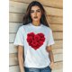 thumbnail image 1 of Women's Valentine's Day Rose Love Retro Print T-Shirt Fashion Short Sleeve Round-Neck Slm Fit Tops SCamisetas de verano para mujer, manga corta, cuello redondo, casual, lindo, con gráficos, camisetas, 1 of 6