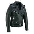 thumbnail image 5 of Bella Rider Women’s Motorcycle Jacket | Classic Brando Style Genuine Cowhide Leather | Asymmetrical Zipper | Biker Jacket for Riding, Casual Wear & Fashion Black-L, 5 of 5