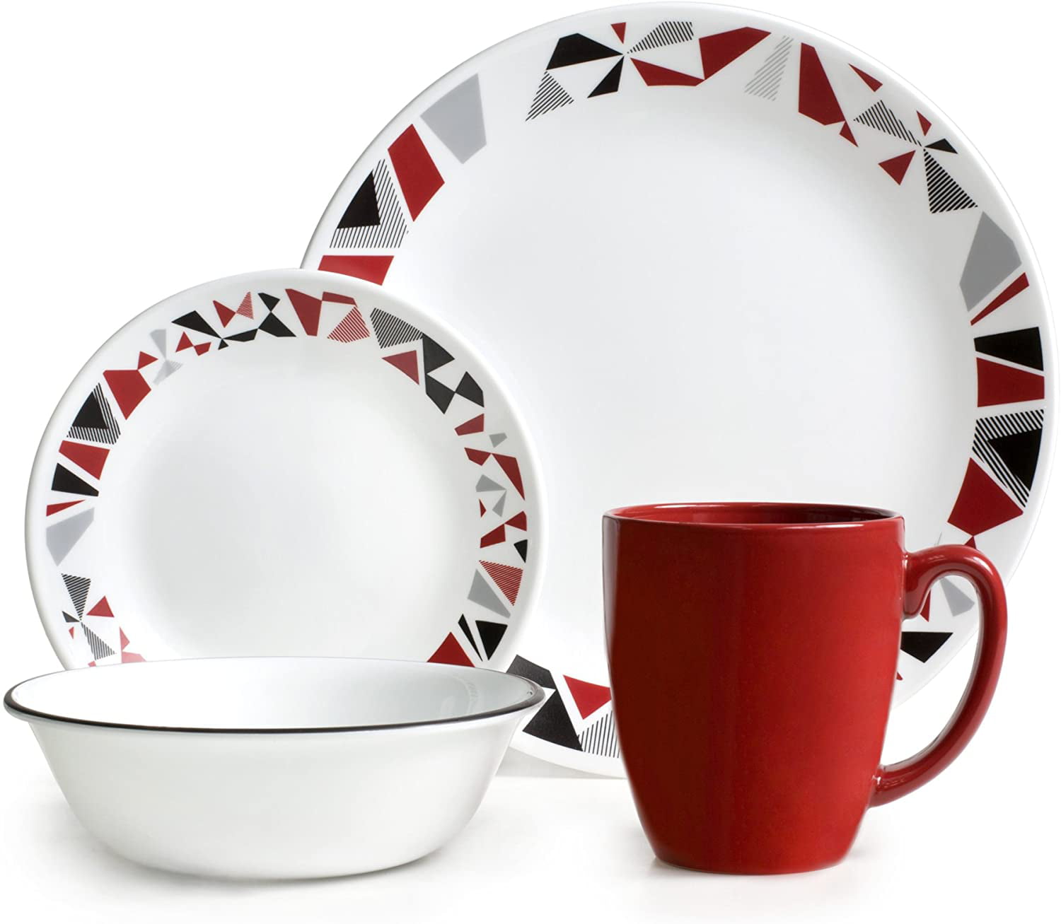 Corelle Livingware Mosaic Red 16-pc Dinnerware Set, Service for 4 ...