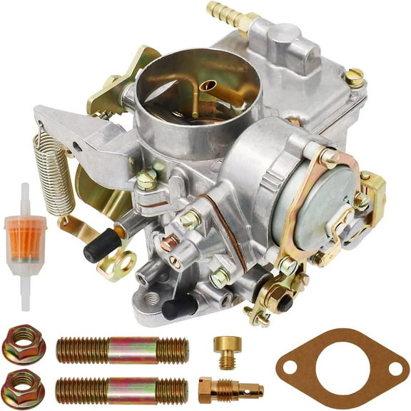 34 Pict-3 Carburetor For VW Beetles Super Beetles 1971-1979 Dual Port 1600cc Air Cooled Type 12V Engine Electric Choke Volkswagen Bug Bus Thing Karmann Ghia Squareback Transporter #113129031K
