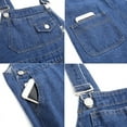 thumbnail image 3 of Rolanko Girls Overalls Denim Bib Distressed Jumpsuit Kids Blue Baggy Jean Pants 4-14 Years with Pockets, 3 of 5