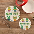 thumbnail image 2 of SKYSONIC Funny Cactus Glasses Pot Holders Trivets, 2 Pcs Heat Resistant Trivets,Cartoon Summer Plant Cotton Thread Weave Mats for Hot Pads Pans Pot Bowl Teapot for Kitchen Decor, 2 of 7