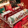 thumbnail image 4 of Christmas Tablecloth, Christmas Snowman Table Cloth Rectangle 60x84 inch, Oblong Winter Xmas and Santa Kitchen Christmas Table Decorations for Home,Dinner,Party, 4 of 6