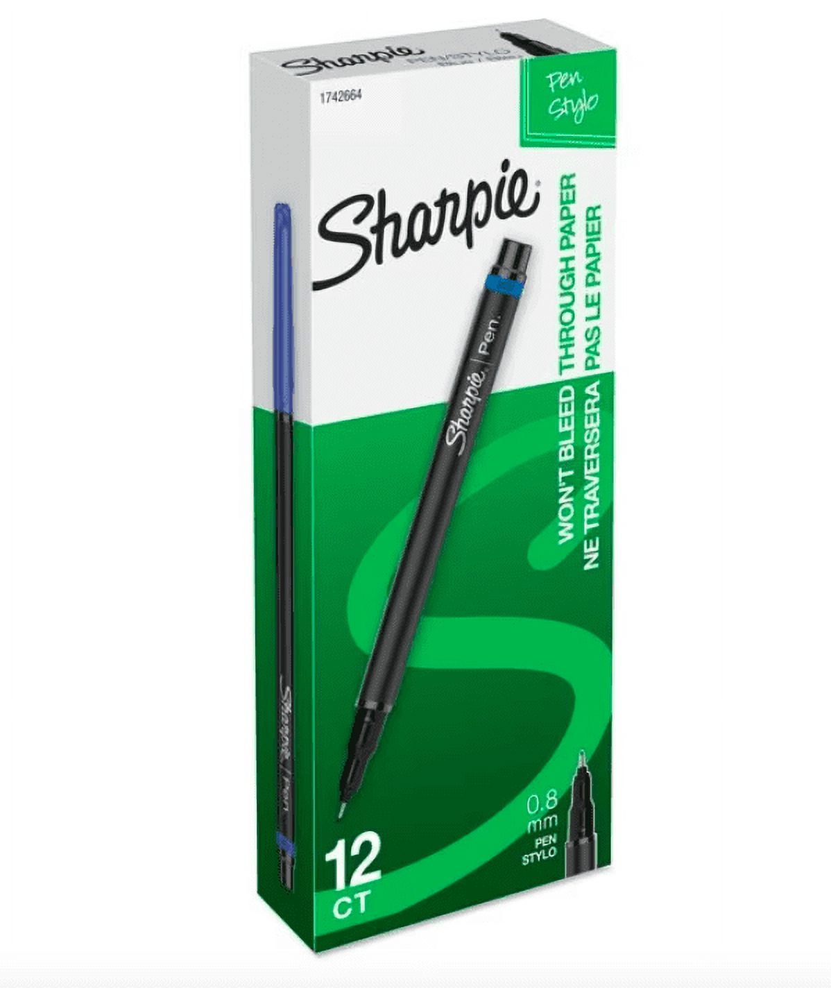 Stick Permanent Pen, Fine 0.8 mm, Blue PK12