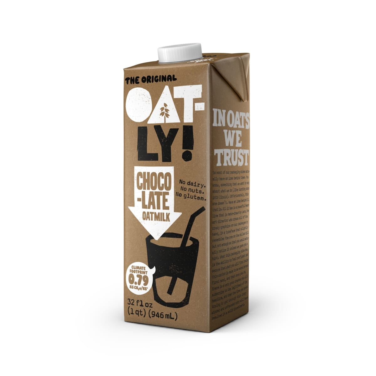 (2 pack) Oatly Chocolate Oatmilk, Ambient Dairy-Free Milk, 32 fl oz Shelf-Stable Carton