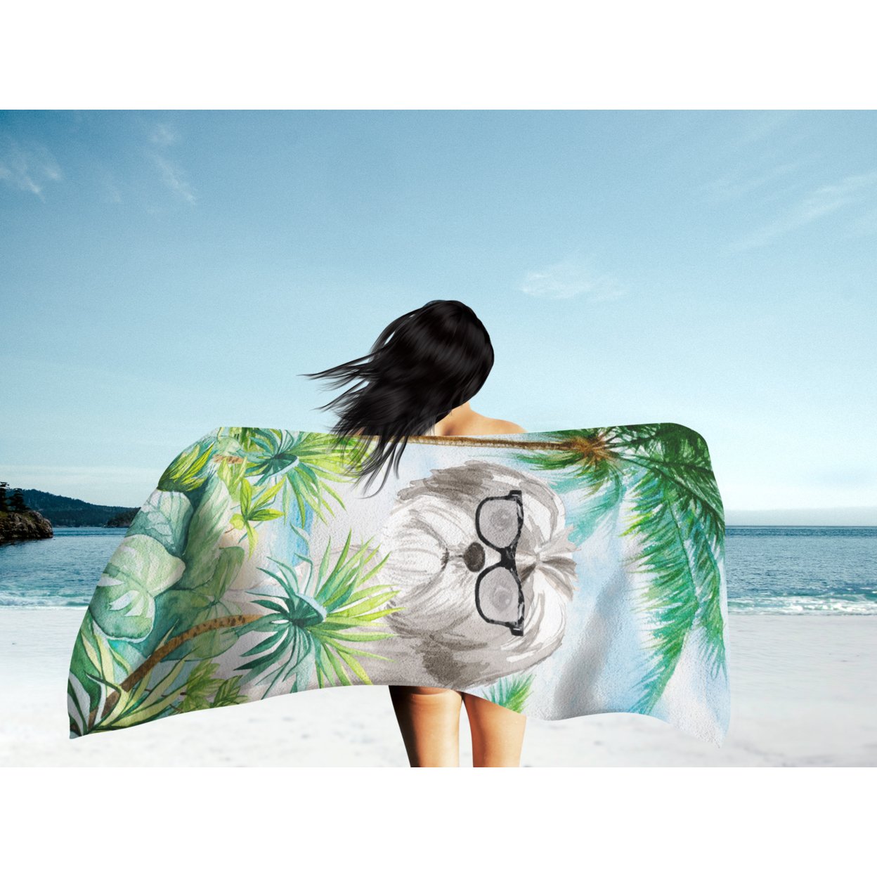 Carolines Treasures CK2998TWL3060 Shih Tzu Puppy Premium Beach Towel, 30W X 60H, multicolor - image 2 of 3