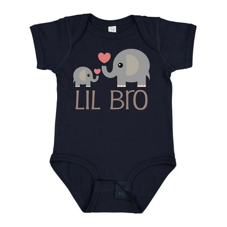 

Inktastic Lil Bro Matching Elephant Gift Baby Boy Bodysuit