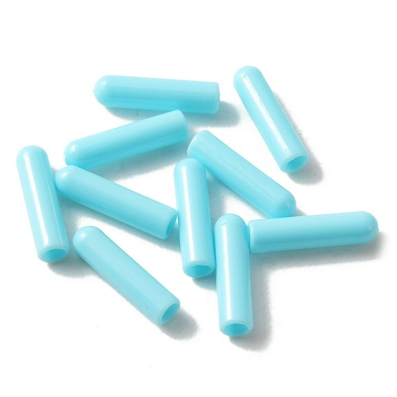 50pcs Plastic Aglets for Shoelaces Shoelace Tips Head Column Cyan 20x5mm Inner Diameter: 3.5mm