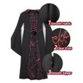thumbnail image 3 of Girls' Witch & Vampire Costume Set - Machine Washable Polyester Dress for Halloween, 3 of 5